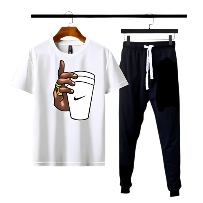 Hand With Cup Printed Gym Wear Tracksuit