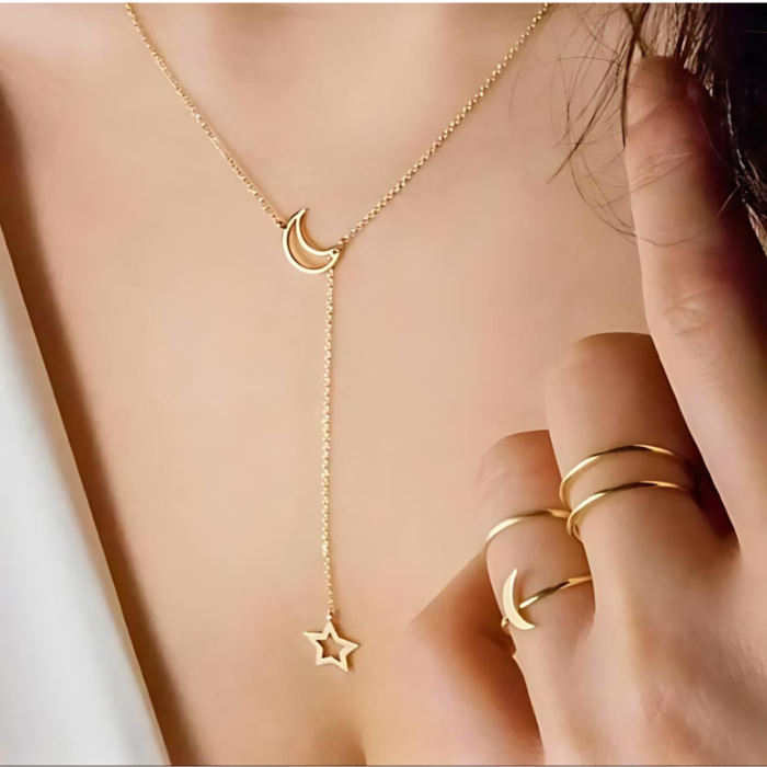 Moon Star Pendant Necklace